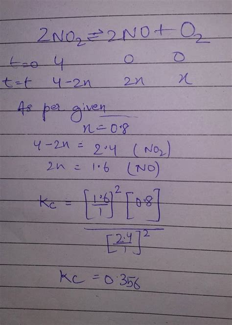6. Nitrogen dioxide decomposes on heatingaccording to the following ...