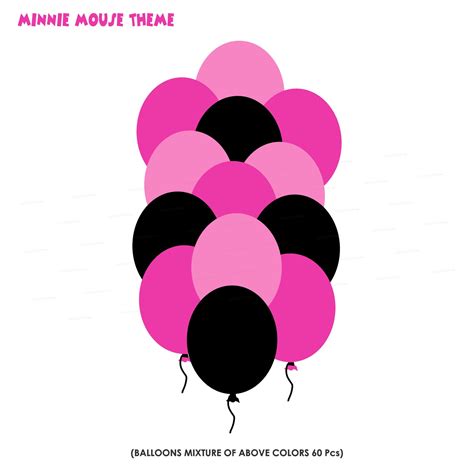 Minnie Mouse Theme 60 Pcs Balloons | Party Supplies India Online
