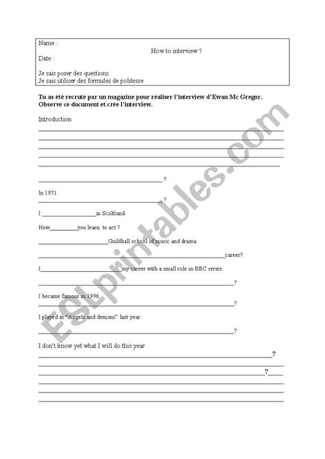 Interview Subheading Worksheet 的图像结果