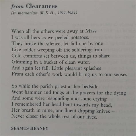 ️ Seamus heaney when all the others were away at mass. POEM: ‘WHEN ALL ...