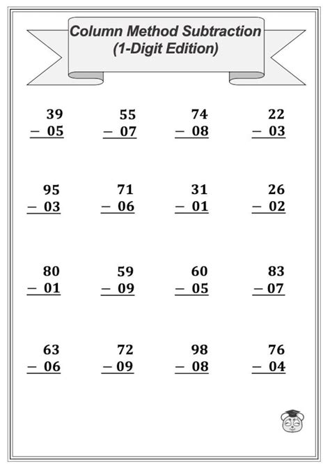 Image result for Column Method Subtraction Year 4