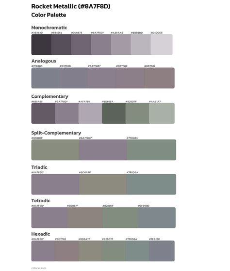 Rocket Metallic color palettes - colorxs.com