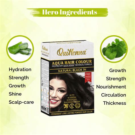 QuikHenna AQUA Powder Hair Color- 110 Gm - 1N Natural Black ...