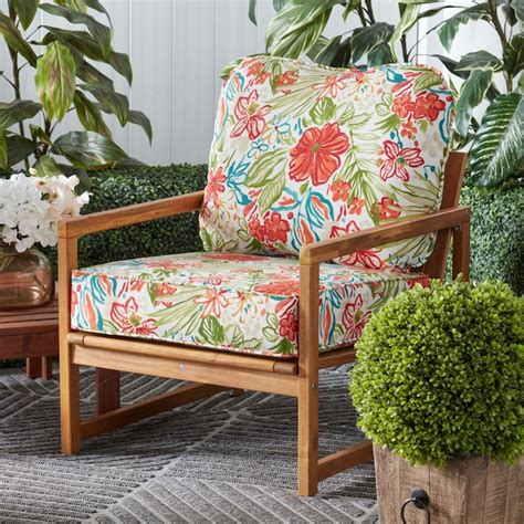 Greendale Home Fashions 24-in x 24-in 2 -Piece Breeze Floral Deep seat ...