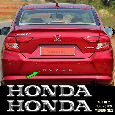 CarMetics HONDA 3d letters (3d logo name chrome accessories) for Honda ...