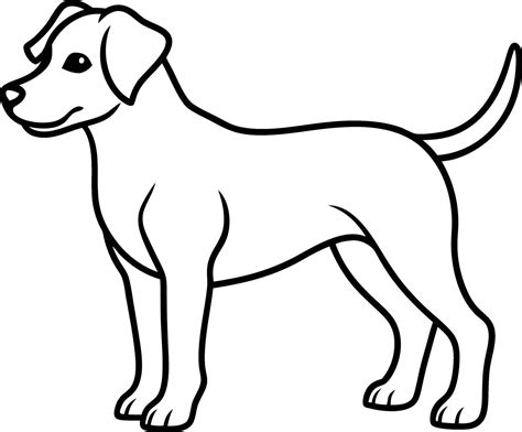 Dog Outline Illustration Design Hand-Drawn Monoline Clipart with Heart ...