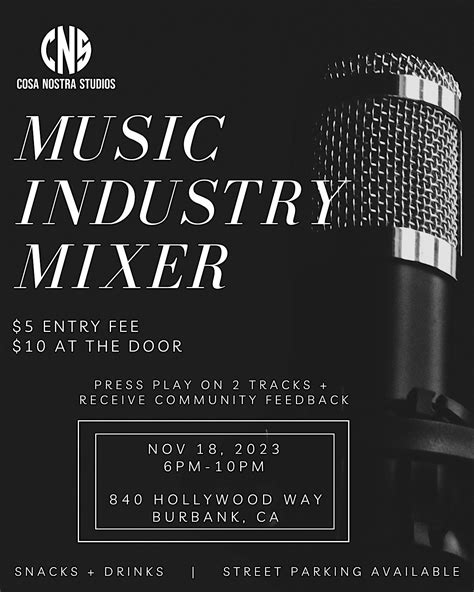 Music Industry Mixer for Artists, Producers and More!, Cosa Nostra ...