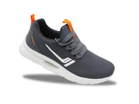Calcetto Brand Men's Field Laced Sport Shoes (Grey/Orange) :: RAJASHOES