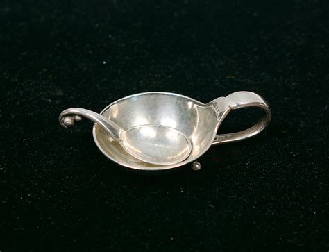 Georg Jensen Sterling Silver Art Deco Salt Cellar and Spoon For Sale at ...
