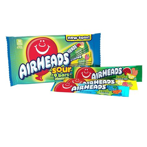 Amazon.com : Airheads SOUR Candy Bars, Sour Watermelon Punch, Blue ...