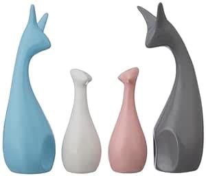 Amazon Basics Home Décor Happy Deer Family Matte Finish Ceramic Figures ...