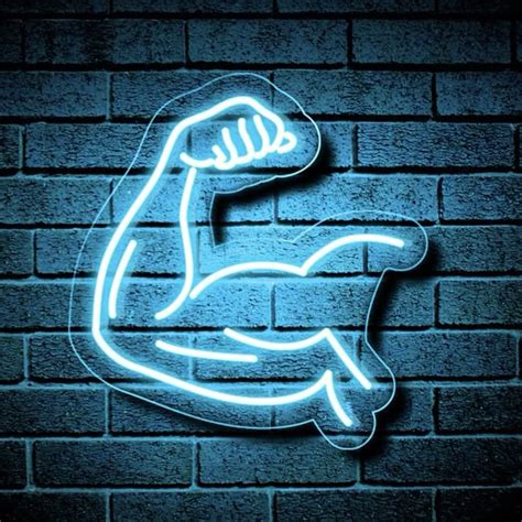 Flexed Muscle Custom Neon Sign Board | Gym LED Bodybuilding Neon Light ...