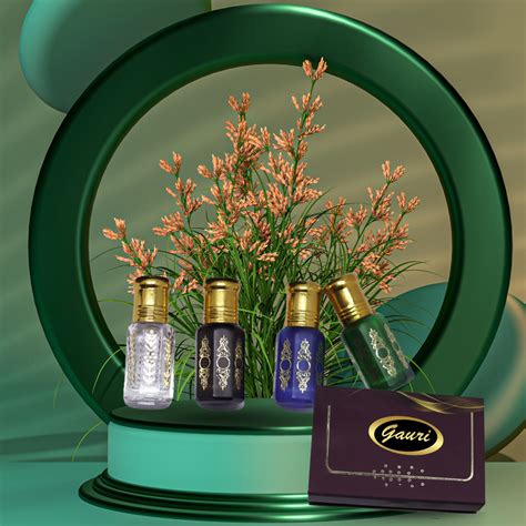 Attar Bela, Gulab, Chameli and Raatrani with Elegant Gift Box | Long ...