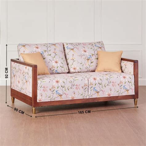 Buy Dastkari Fabric 2-Seater Sofa with Cushions - Beige from Home ...
