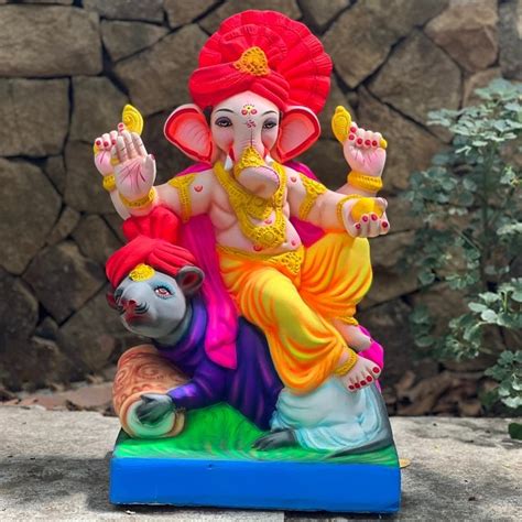 Buy online Undir Feta Shadu Mati Ganpati Murti | 18 inch - Green Practices
