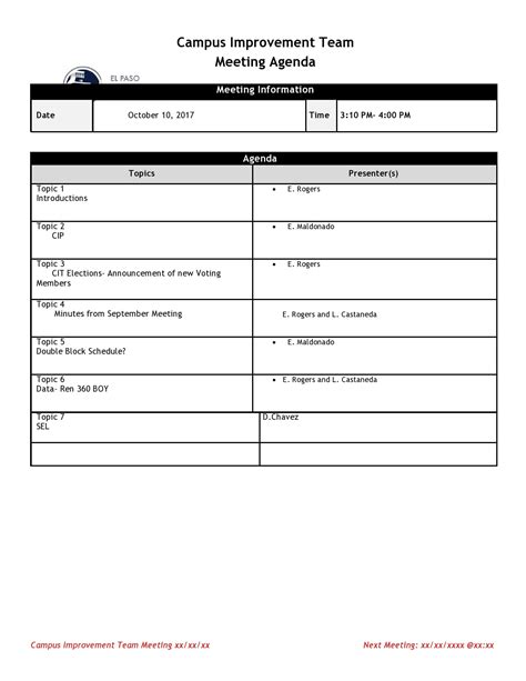 Meeting Agenda Sample 的图像结果