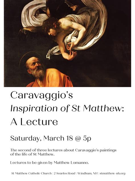 Caravaggio Inspiration Of St Matthew