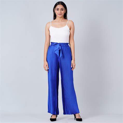Cobalt Blue Pleated Palazzo – First Resort by Ramola Bachchan