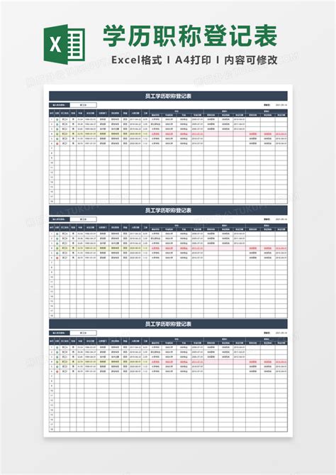 员工学历表EXCEL模板下载_EXCEL_图客巴巴