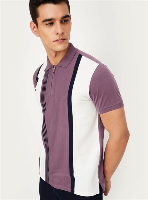 Buy Men Slim Fit Striped Polo T-shirt Online at just Rs. 799.0 ...