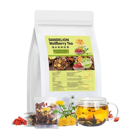 Amazon.com : Dandelion Wolfberry Tea, Natural Kidneys & Liver Health Dandelion Root Tea with ...