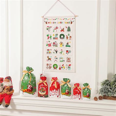 Amazon.com: LYSXP Christmas Advent Calendar 2024 Countdown Fabric Wall ...