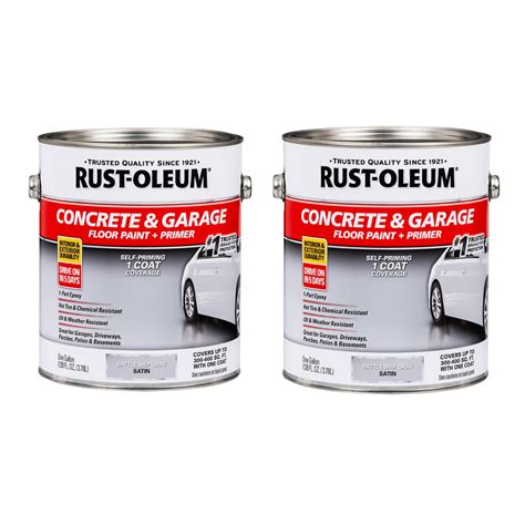Rust-Oleum 225380-2PK Concrete & Garage Floor Paint and Primer, Gallon ...