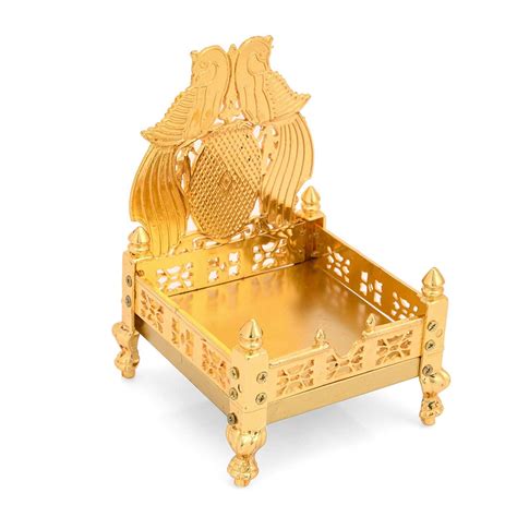 Metal Peacock Pooja God Singhasan– CraftVatika