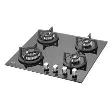 Kaff Stainless Steel 4 Brass Burners with 2 Heavy Duty Triple Flame and ...