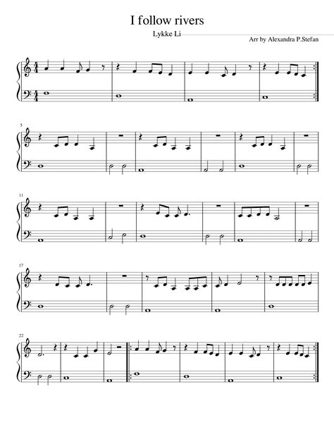 La Partitura de I Follow Rivers | Partituras.org