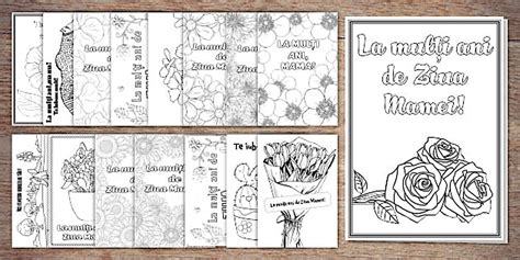Ziua Mamei – Felicitări de colorat (teacher made)