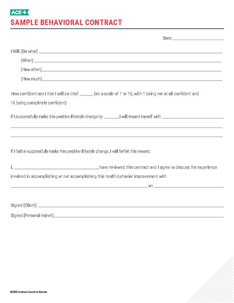 1 Sample Behavioral Contract - SAMPLE BEHAVIORAL CONTRACT I Will: (Do ...