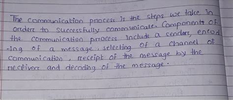 Explain the process of communication through a diagram depicting the ...