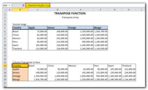 Image result for Transpose Excel Function Excel 2010