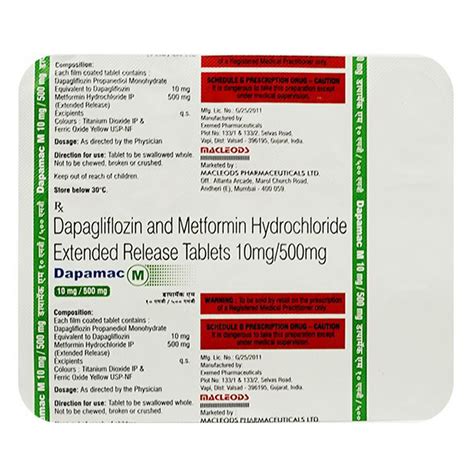 Dapamac M 10 mg/500 mg Tablet | Uses, Side Effects, Price | Apollo Pharmacy