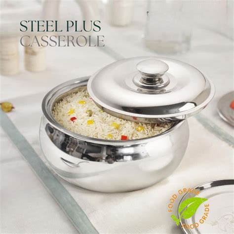 Steel Plus Stainless Steel Casserole - Belly Shaped – MAHARANI