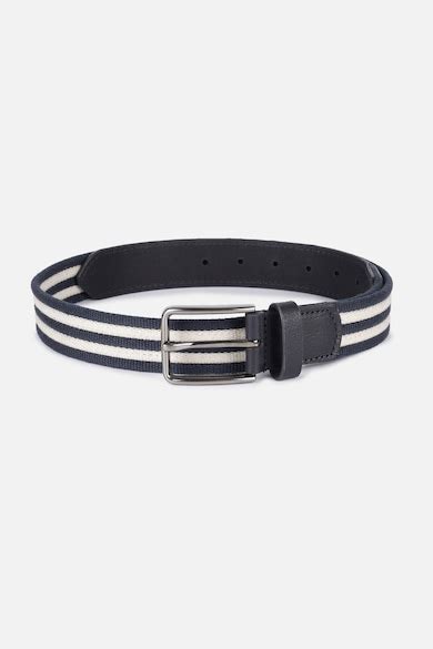Buy Men Navy Stripe Leather Belt Online - 39756257 | Peter England