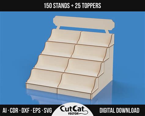 Buy 150 Retail Display Stand Laser Cut Files Bundle | 1-6 Shelf Tiered ...