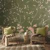 Chinoiserie Pattern Wallpaper Customised Green Color | Life n Colors