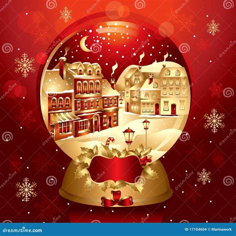 Golden Christmas Snow Globe Stock Vector - Illustration of celebration ...