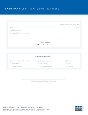 Fillable Online Specimen Signature Form - Saxo Bank Fax Email Print ...