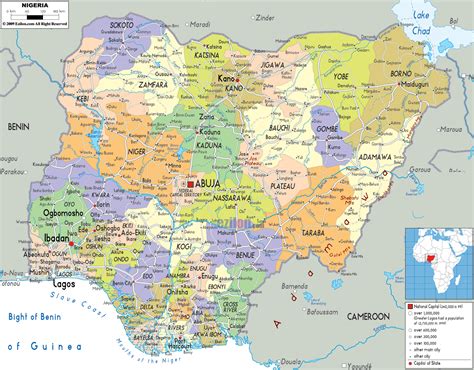 Nigeria Political Map Africa