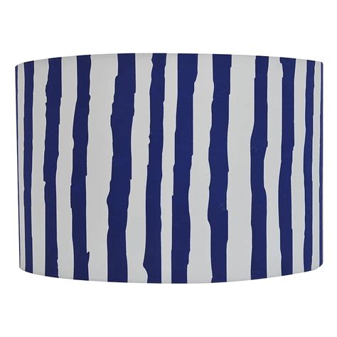 Decor Therapy 9-in x 14-in Blue and White Fabric Drum Lamp Shade in the ...