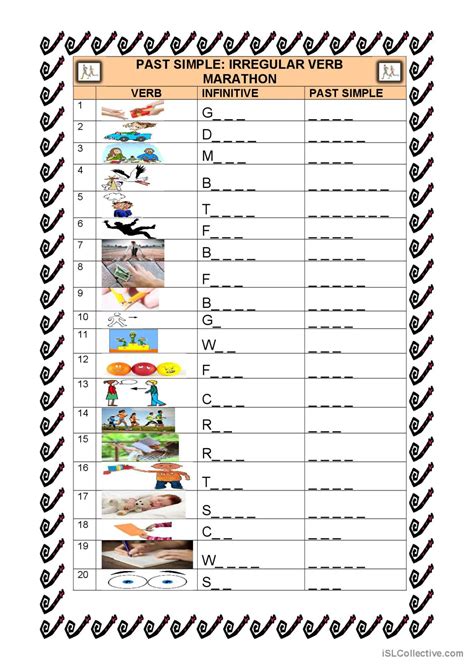 Liveworksheet Past Simple Irregular Verbs