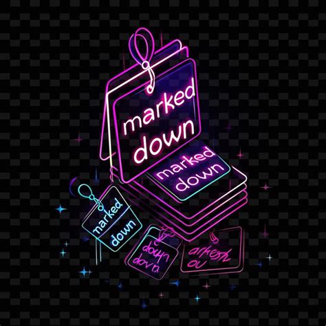Marked down neon glow of marked down text with neon orchid c png y2k ...