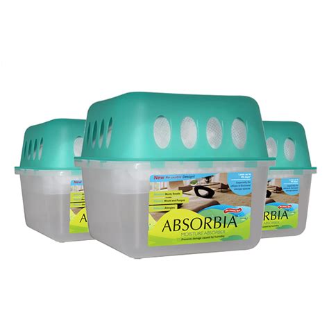 Absorbia Moisture Absorber|Absorbia Reusable Box w/Refill-Pack of 3 ...