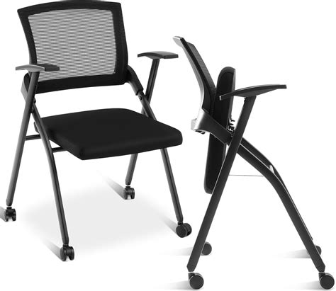 Amazon.com: Ripeng 2 Pack Stackable Conference Room Chairs with Wheels ...