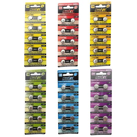 HyperPS (Total 60 pcs) AG1 AG3 AG4 AG7 AG10 AG13 Alkaline 1.5V Button ...