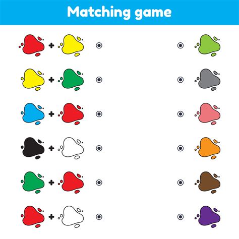 Rebus for children. Find the right answer. Color mixing.Matching game ...