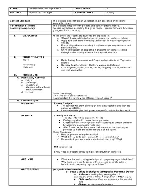 Image result for Cooking Activity Lesson Plan